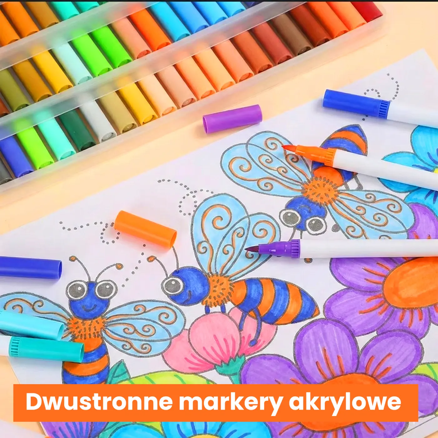 Dwustronne markery akrylowe - zestaw 36 sztuk