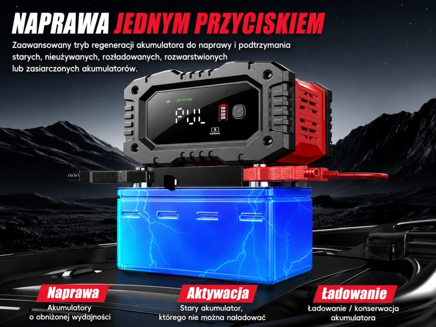 Modo de reparo da bateria no carregador Extralink