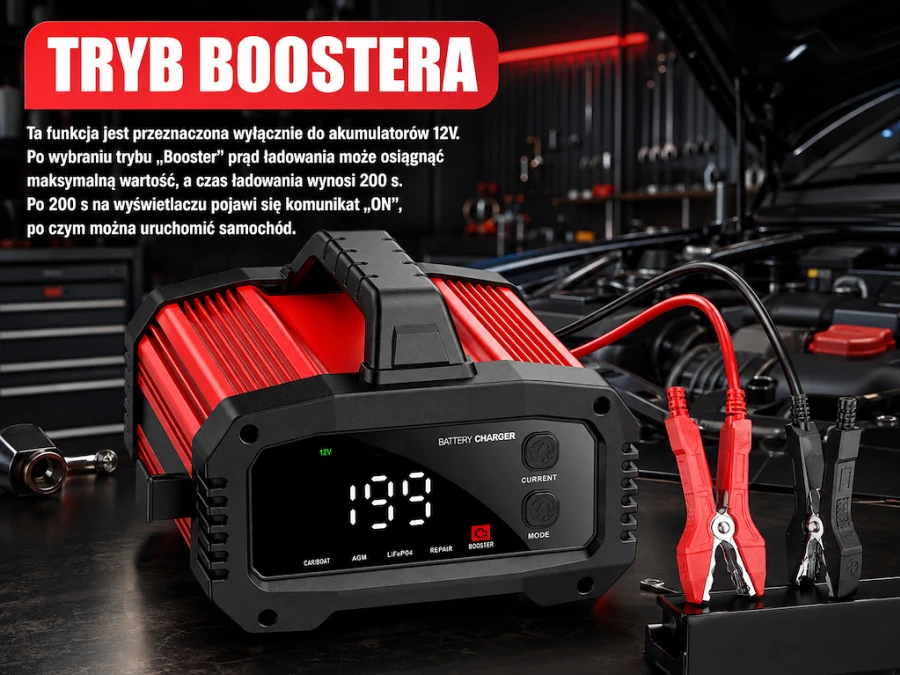 Modo Booster no carregador automotivo Extralink
