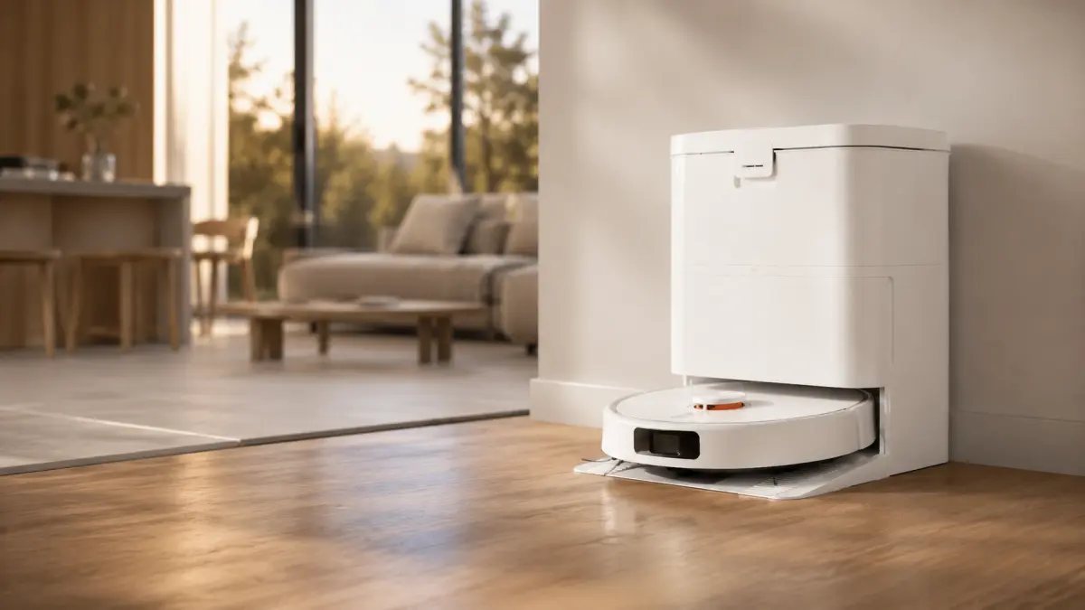 Robot sprzątający Xiaomi H50 wracający do stacji dokującej