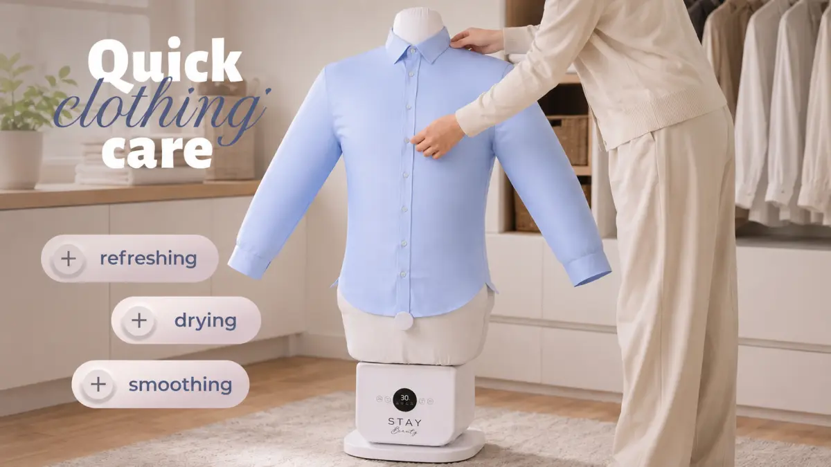 Stay Beauty clothes care mannequin with refreshing, drying and smoothing functions