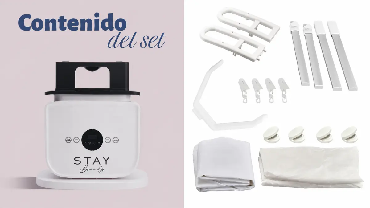 Contenido del set del maniquí para planchar y secar ropa Stay Beauty