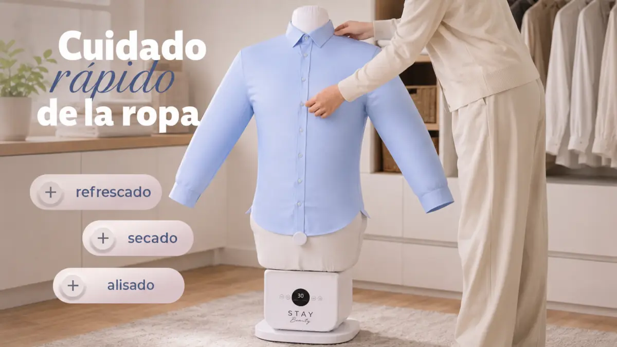Maniquí para el cuidado de la ropa Stay Beauty con función de refrescado secado y alisado
