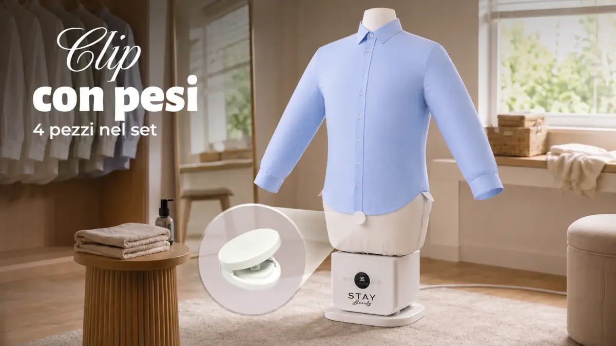 Manichino Stay Beauty con camicia e clip con peso incluse nel set