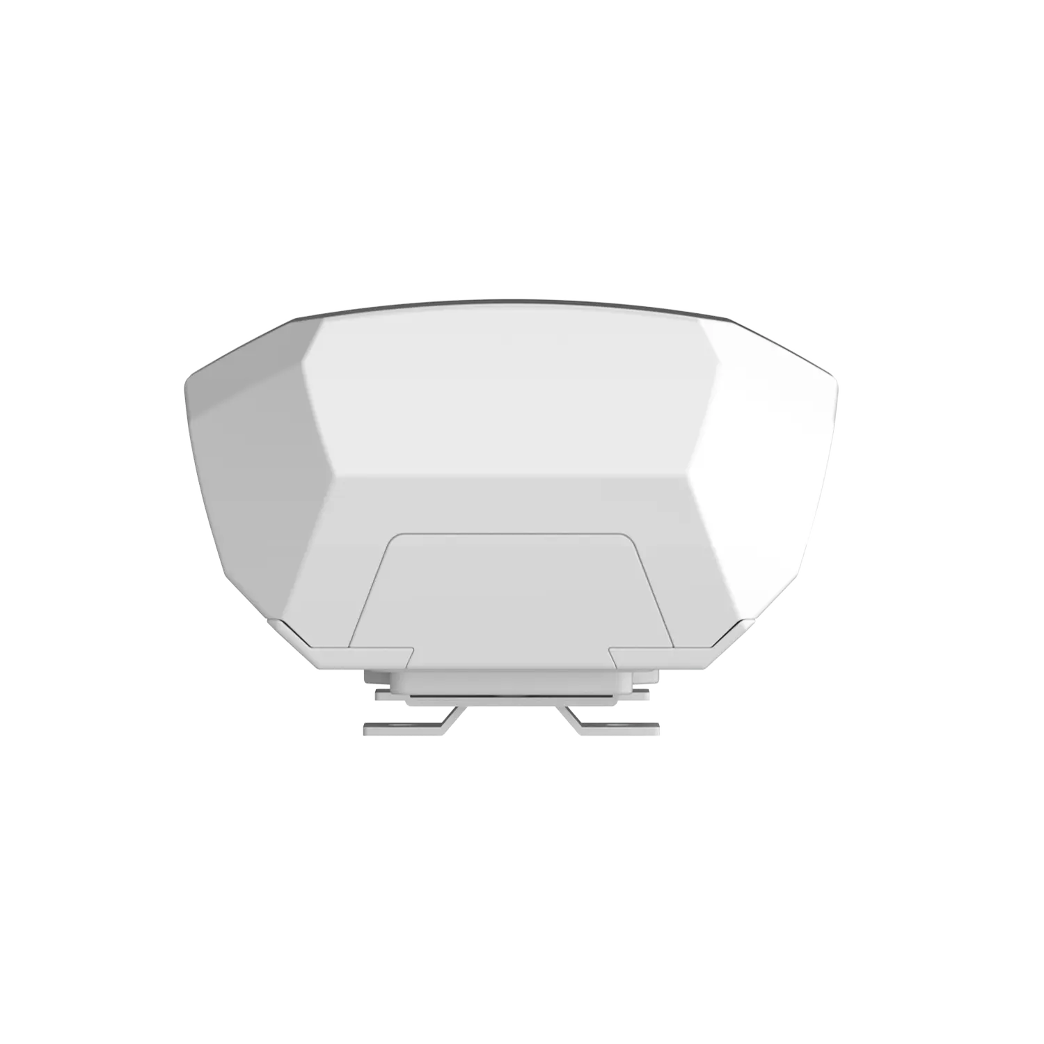 Antena de red blanca y rectangular con forma geométrica, vista frontal