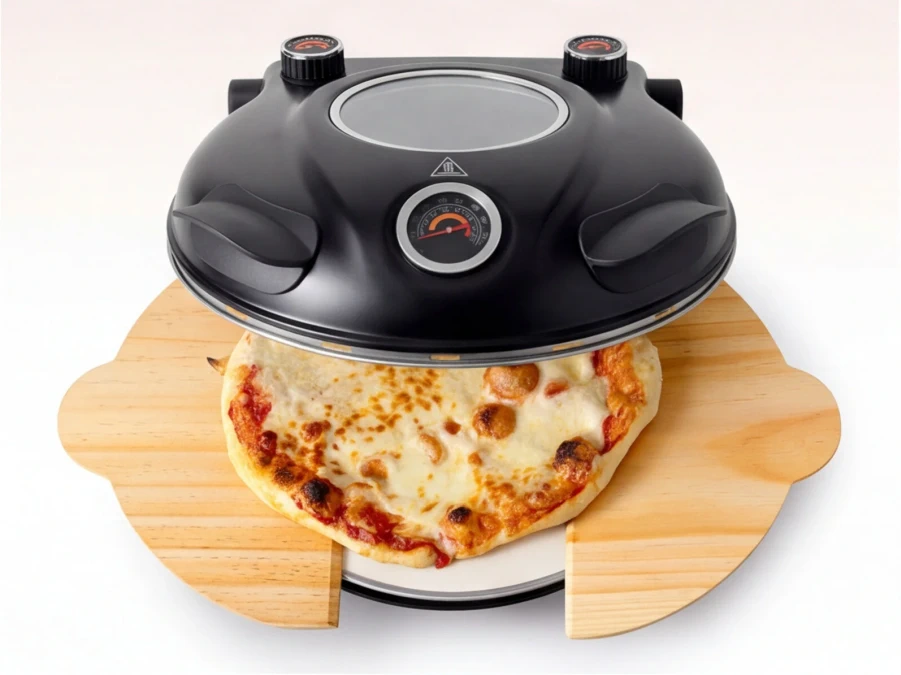 Palas de bambú Extralink Home usadas durante la preparación de pizza.