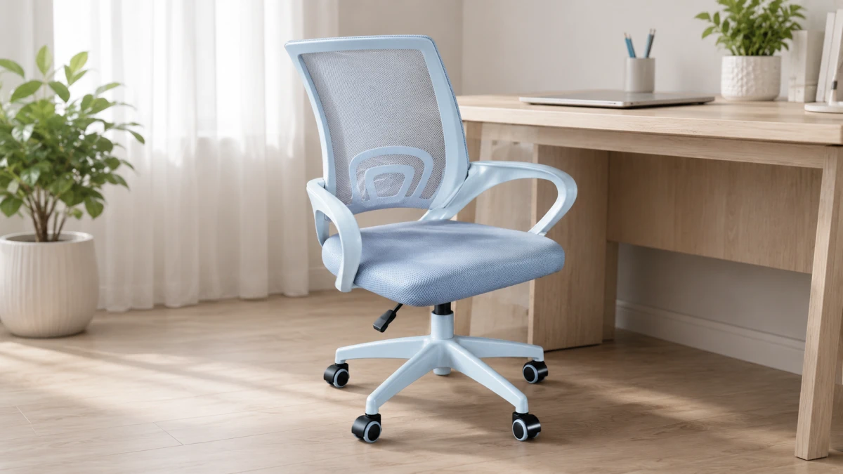 Silla de oficina Extralink Home con respaldo de malla y apoyo lumbar.