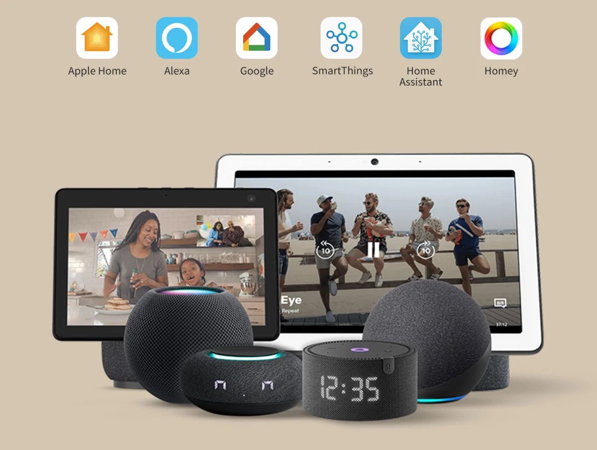 Panel Aqara Hub S1 Plus z urządzeniami smart home i aplikacjami