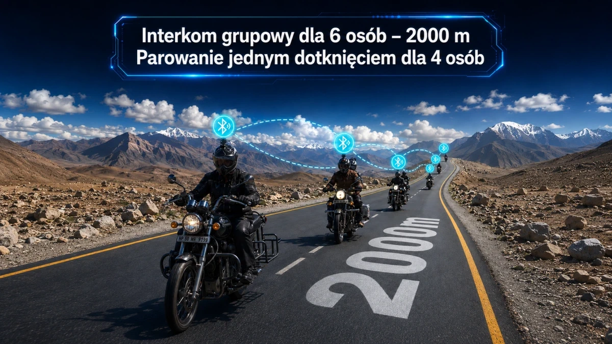 Групповая связь для 6 мотоциклистов на расстоянии до 2000 м