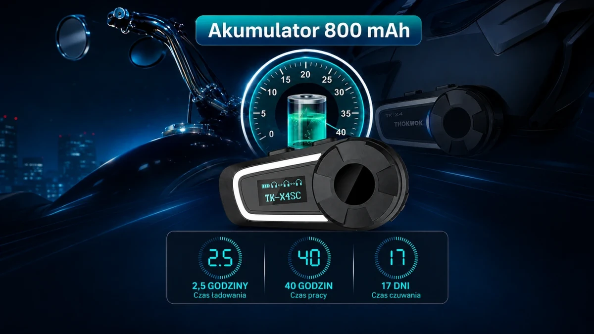 Аккумулятор 800 мАч, обеспечивающий до 40 часов работы интеркома TK-X4SC