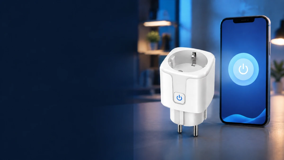 Enchufe inteligente Wi-Fi Extralink en un interior doméstico.