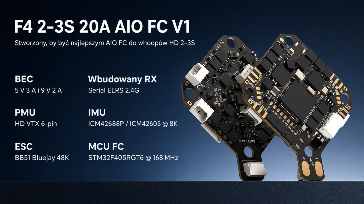 Controlador de vuelo BETAFPV F4 2-3S 20A AIO FC con receptor DJI SBUS para drones HD Whoop.