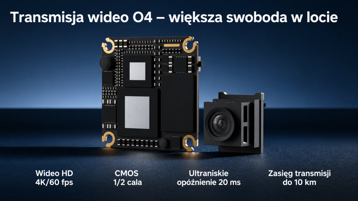 Moduł DJI O4 Air Unit z kamerą do transmisji wideo HD 4K 60 fps dla drona FPV.