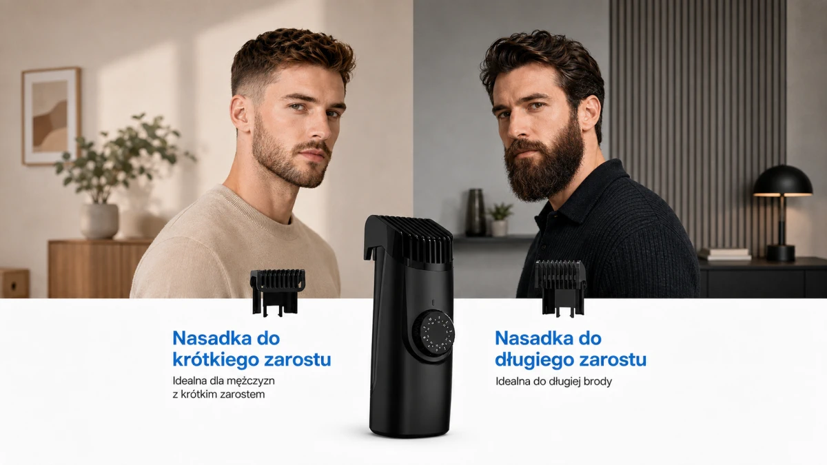 Máquina Extralink com pentes destinados a barbas curtas e longas.