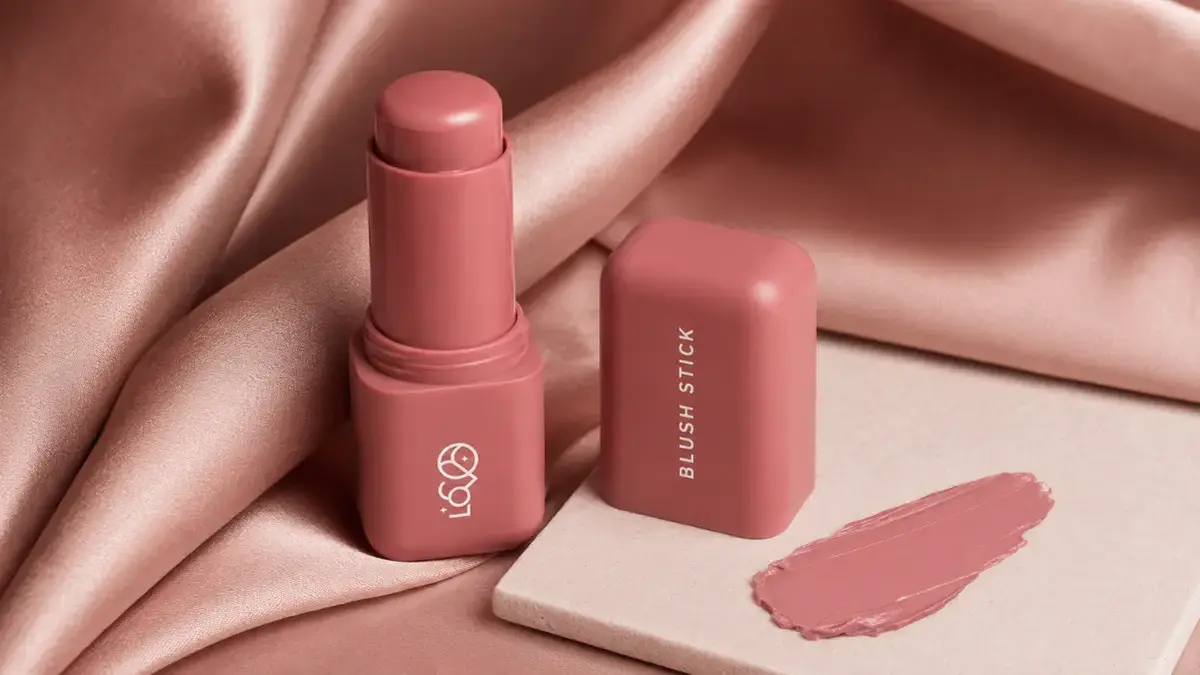 LOVRO Blush Stick&rsquo;i doğrudan yanağına uygulayan kadın