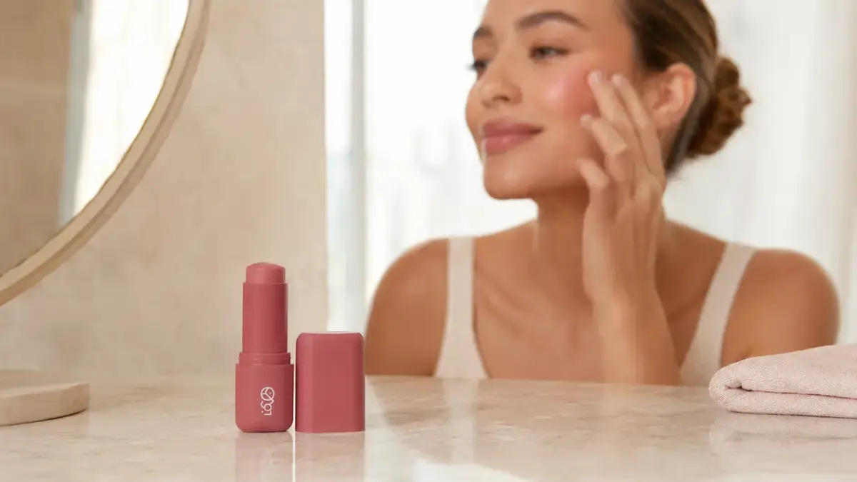 Pembe tonunda krem allık &ouml;rneğiyle LOVRO Blush Stick
