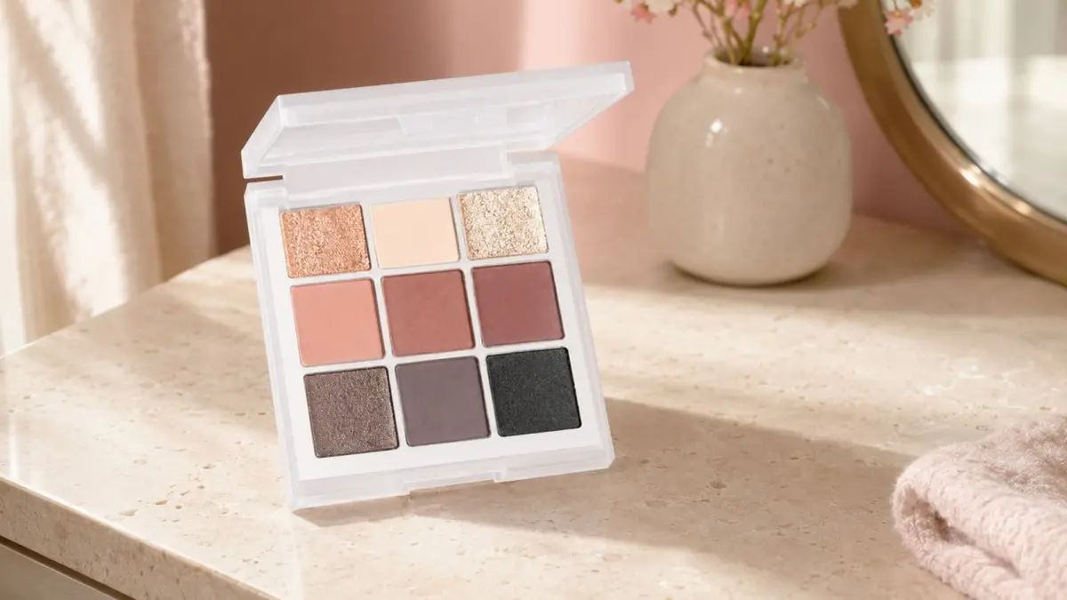 Paleta de sombras LOVRO Moderate colocada numa toucador