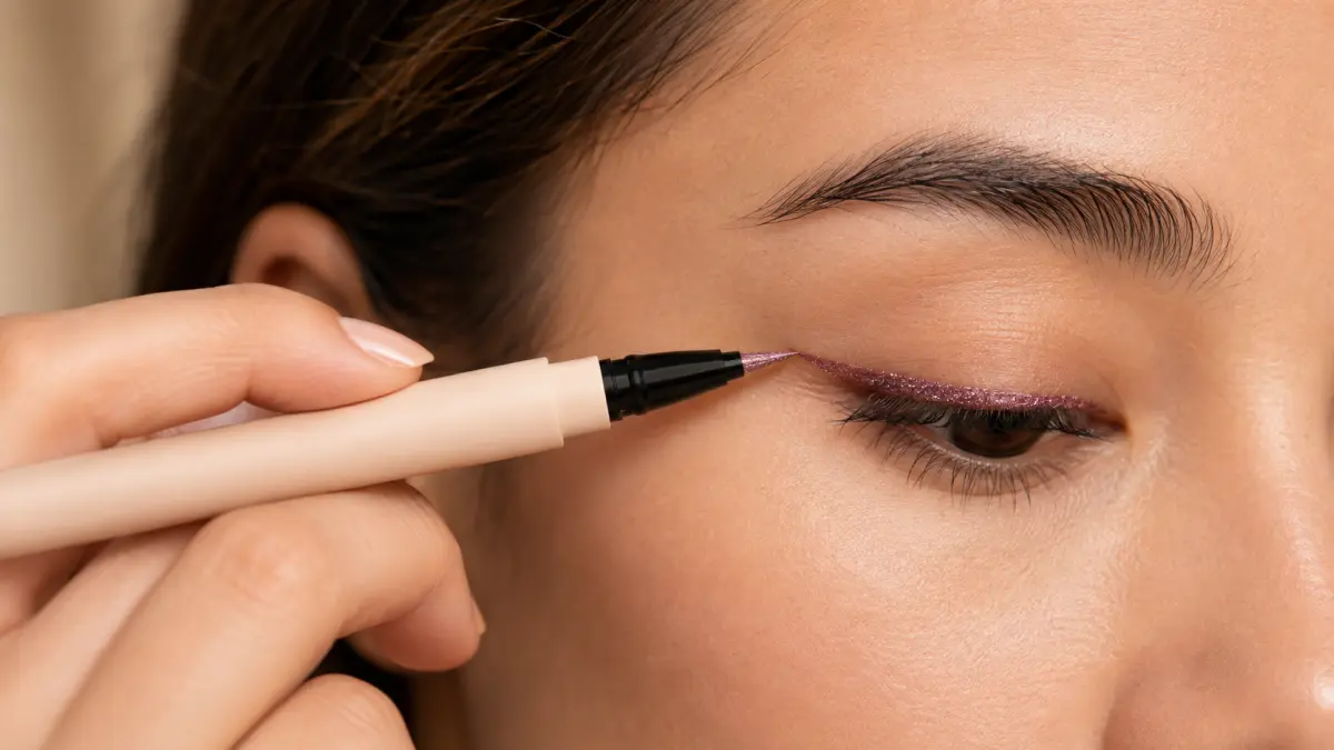 LOVRO Shimmer Eyeliner 02 Wine delineador líquido brilhante 0,6 g