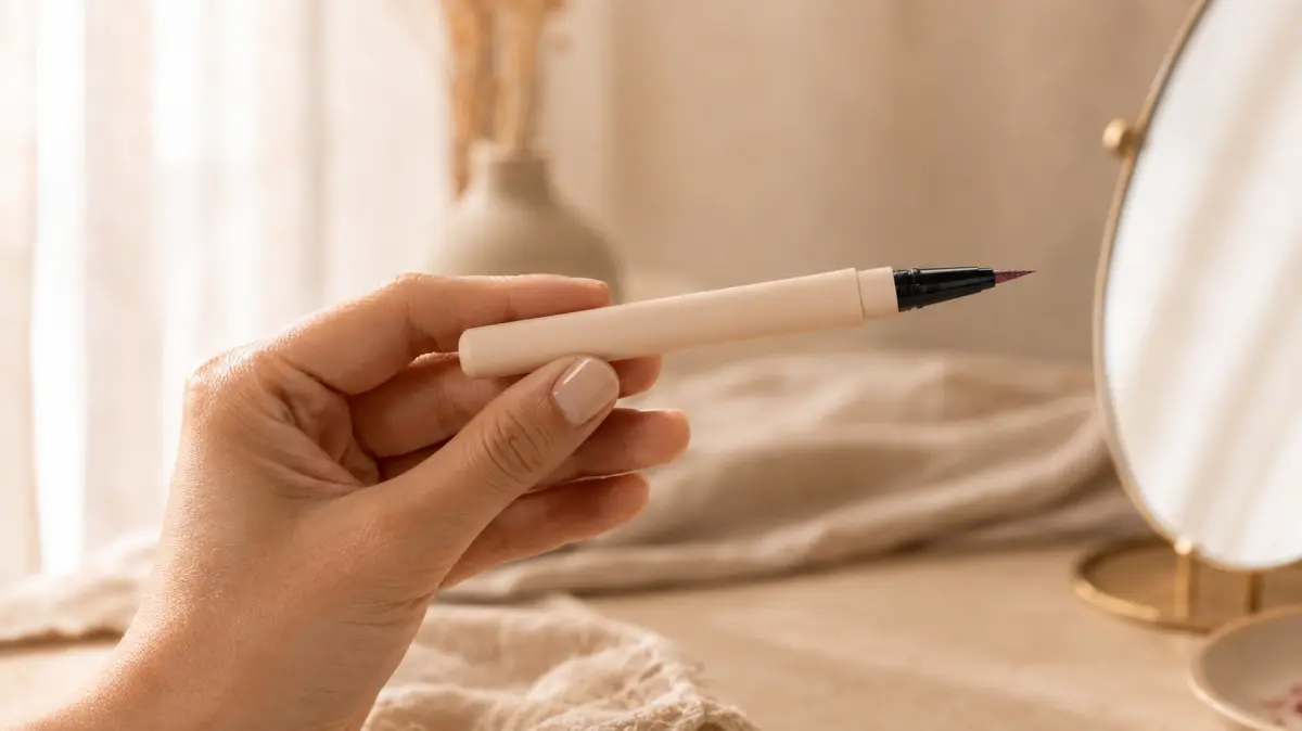 LOVRO Shimmer Eyeliner 02 Wine com pincel fino