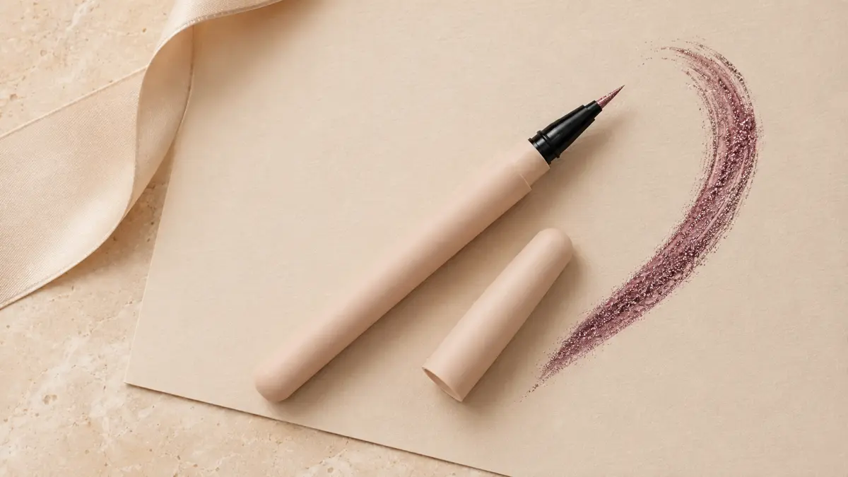 LOVRO Shimmer Eyeliner 02 Wine fórmula líquida com acabamento metálico