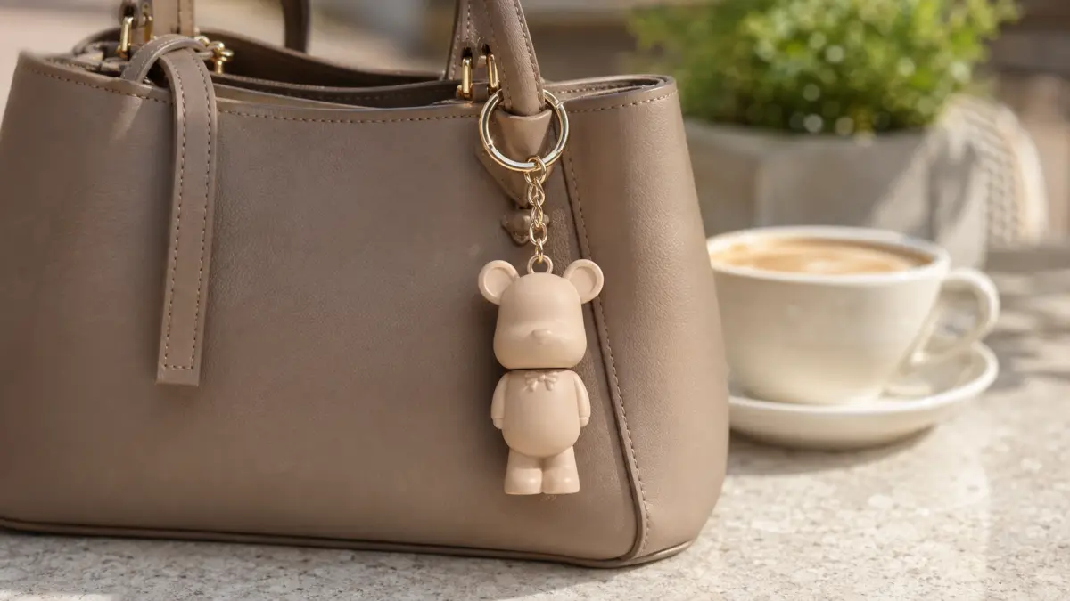 Brilho dourado-champanhe do gloss Lovro Sugar Teddy nos l&aacute;bios