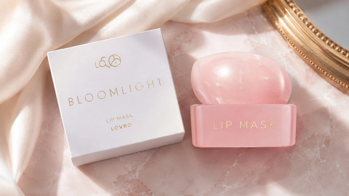 Bloomlight Lip Mask com fragr&acirc;ncia de leite e coco.