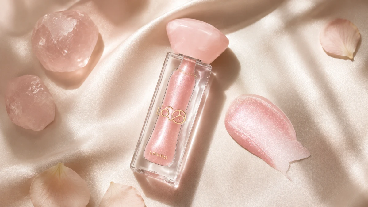 LOVRO Bloomlight Lipgloss 03 Pearl Whisper в жемчужно-розовом оттенке