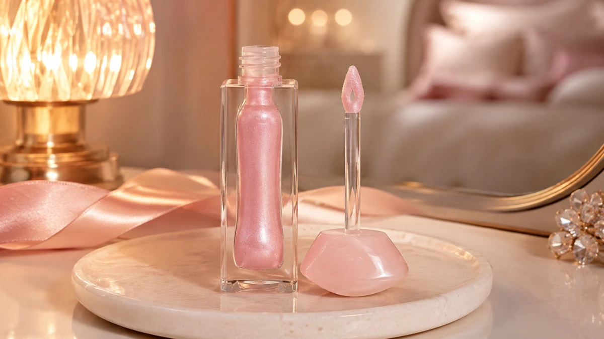 Украшенная упаковка LOVRO Bloomlight Lipgloss 03 Pearl Whisper