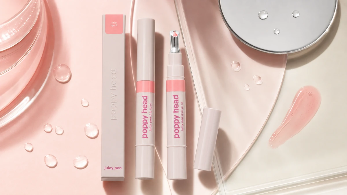 Влажный блеск масла Poppy Head Juicy Pen Drip Lip Oil