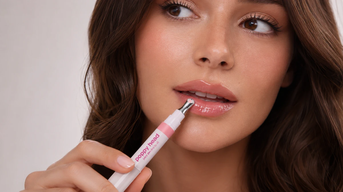 Металлический аппликатор масла для губ Poppy Head Juicy Pen
