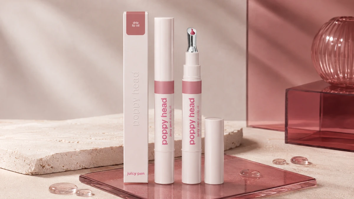 Металлический аппликатор масла для губ Poppy Head Juicy Pen