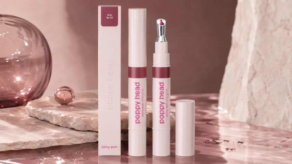 Влажный блеск масла Poppy Head Juicy Pen Drip Lip Oil