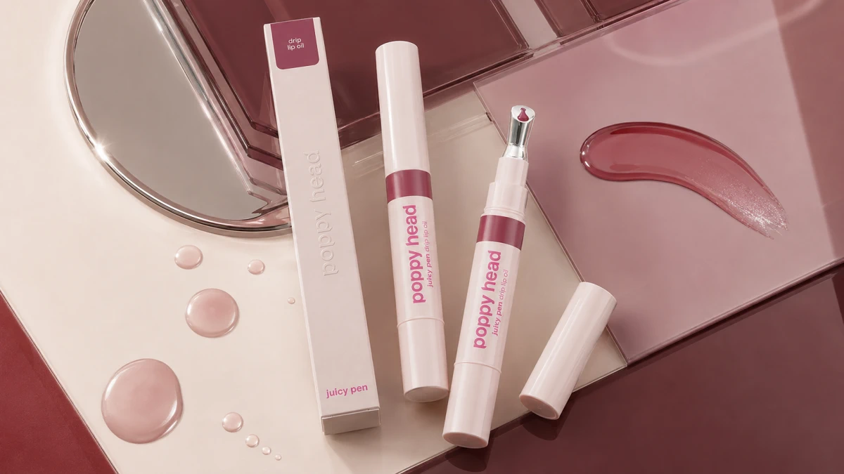 Нанесение масла Poppy Head Juicy Pen 03 Cherry Coke