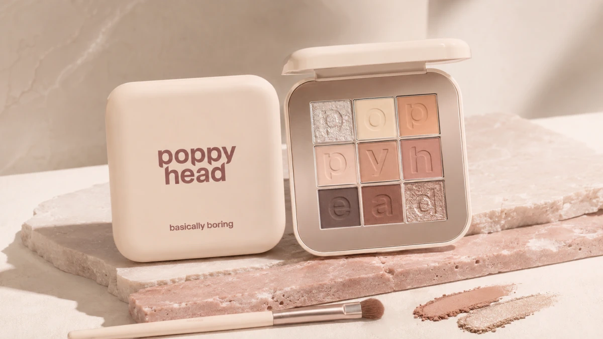 Paleta de nueve sombras de ojos Poppy Head Basically Boring