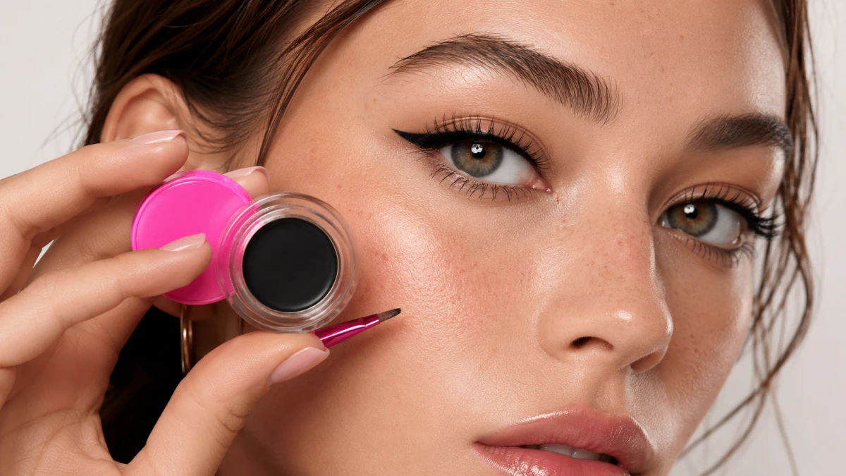 Efecto duradero del eyeliner negro POPPY HEAD Gelusion Darkspell