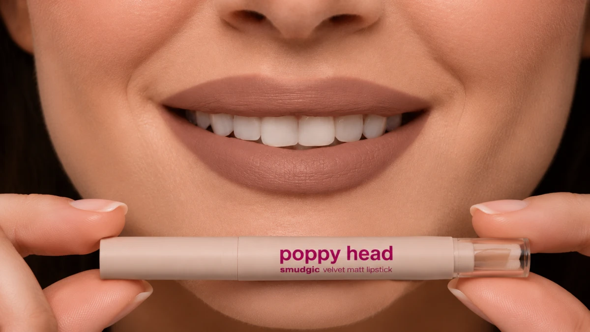 Матовая помада-карандаш Poppy Head Smudgic Velvet Matt Lipstick.