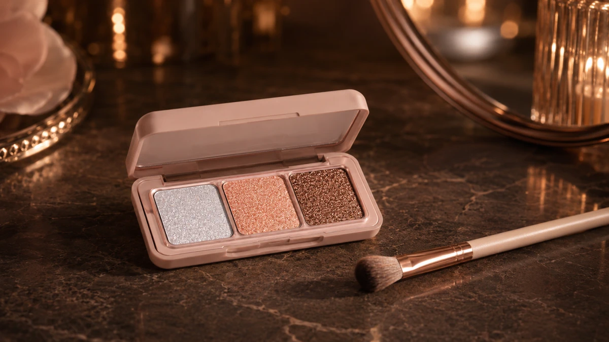 Палетка Poppy Head Just Enough Everyday Glow из трех сияющих теней для век 03 Shine Agenda