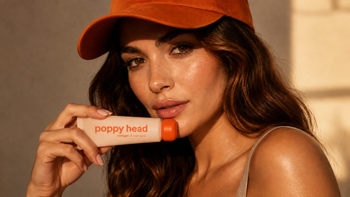 Szampański odcień 01 Glowsecco rozświetlacza Poppy Head Wetlight
