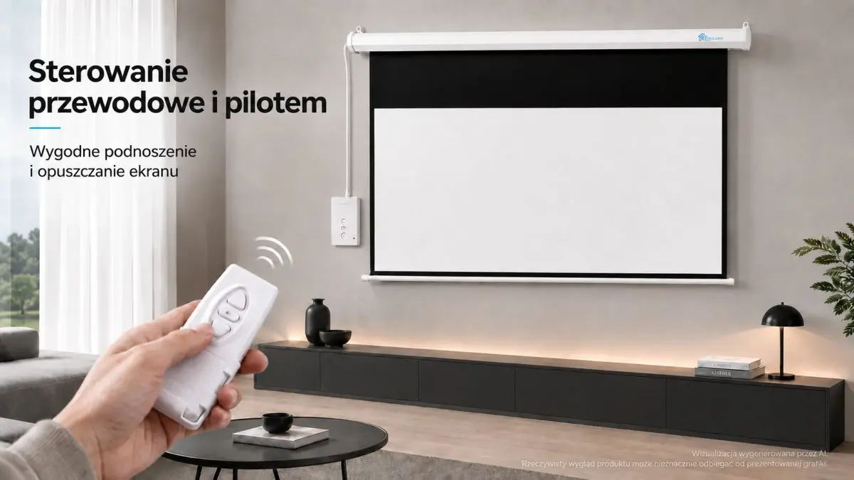 Schermo di proiezione elettrico Extralink con motore e meccanismo di apertura visibili