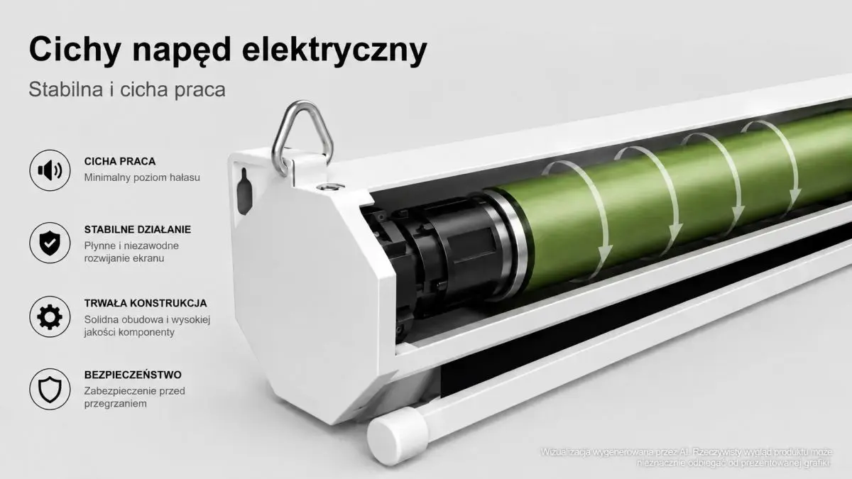 Schermo di proiezione elettrico Extralink con contenitore ed elementi di controllo