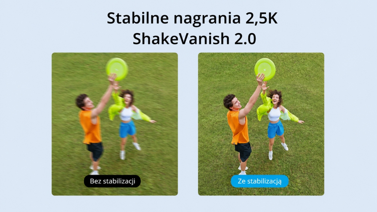 Stabilizacja ShakeVanish 2.0 w dronie Potensic ATOM LT – porównanie nagrania bez stabilizacji i ze stabilizacją.