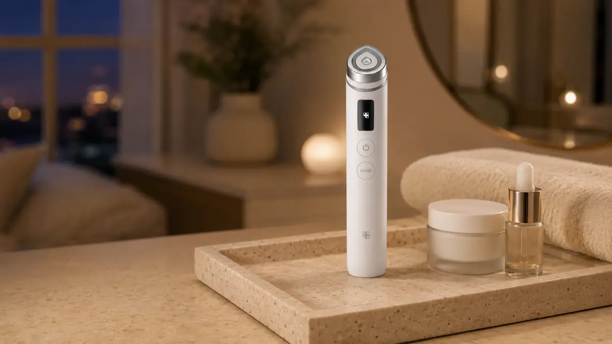 Medicube AGE-R Booster Pro w domowej strefie pielęgnacji z kremem i serum