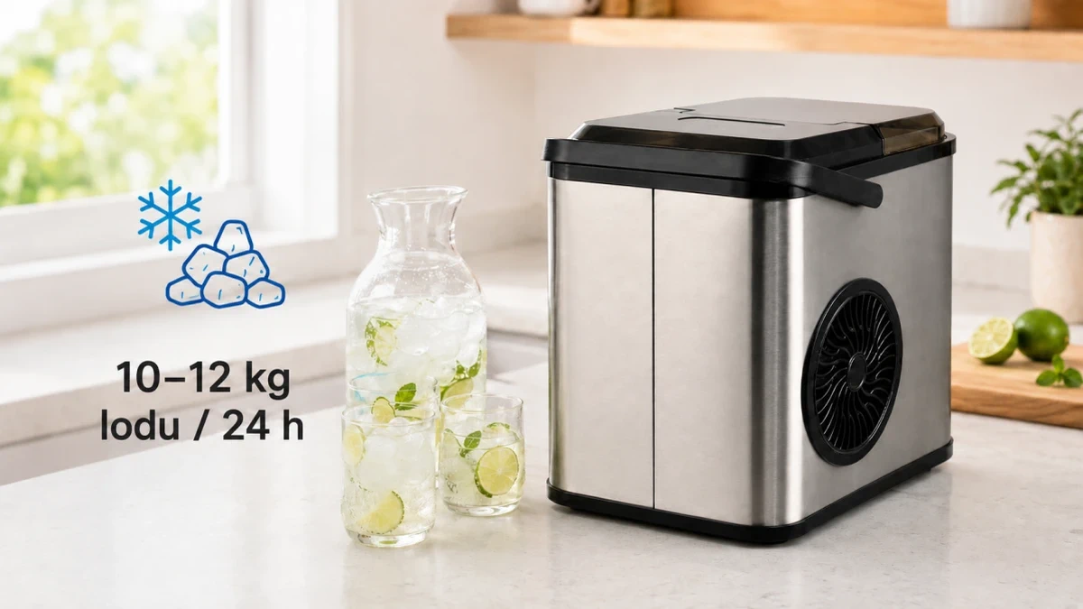 Kostkarka Extralink Home o wydajności produkcji od 10 do 12 kg lodu na dobę.