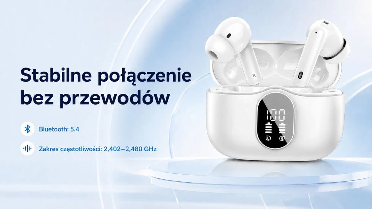 Fones de ouvido sem fio brancos Extralink Lifestyle PixelBuds com Bluetooth 5.4