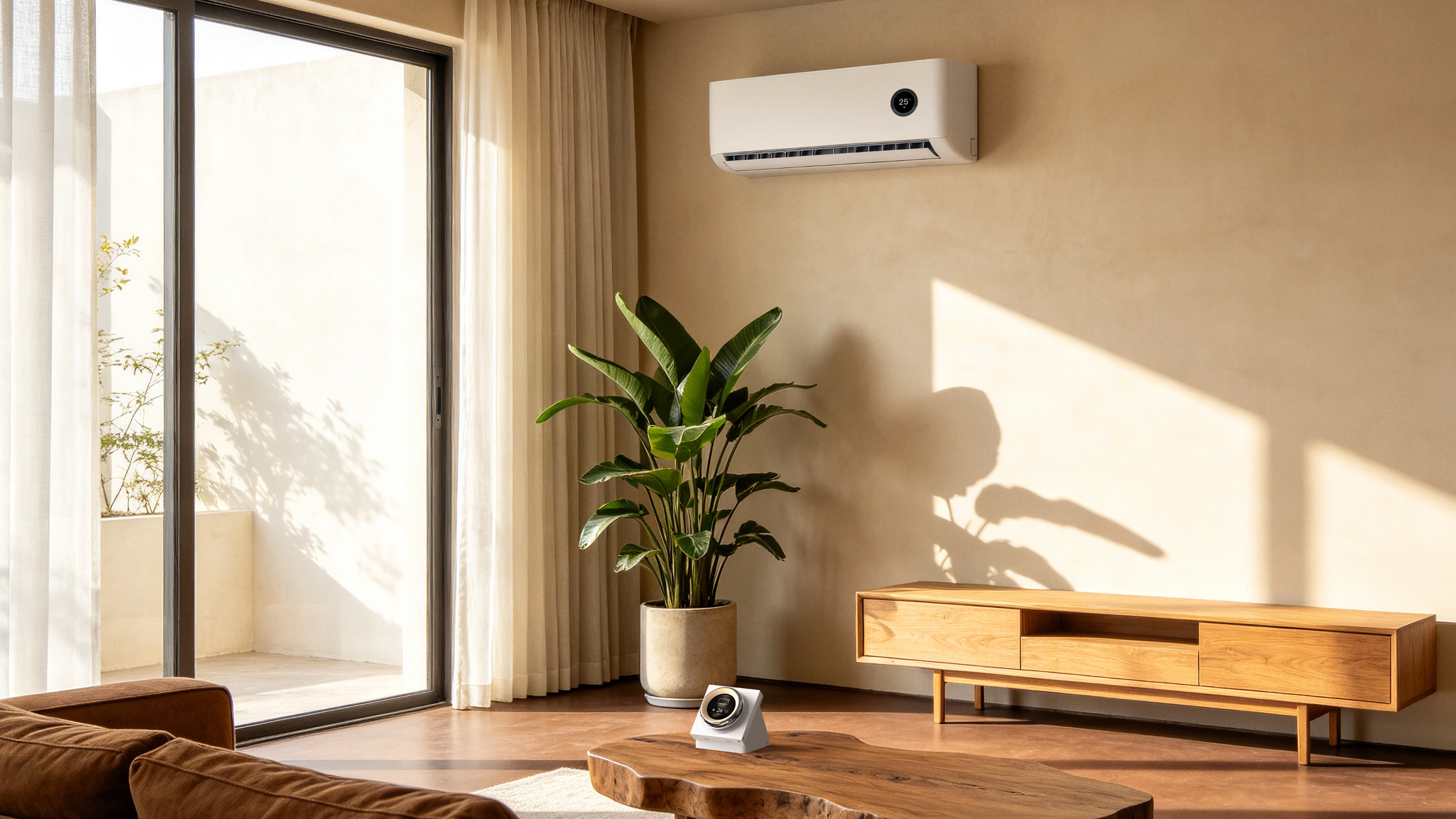 Panel inteligente Aqara junto a la cama para controlar las funciones del hogar.